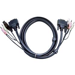 ATEN KVM kabel [2x jack zástrčka 3,5 mm, DVI zástrčka 18+1pólová, USB 2.0 zástrčka A - 2x jack zástrčka 3,5 mm, DVI zástrčka 18+1pólová, USB 2.0 zástrčka B]