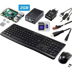 TRU COMPONENTS Pro Set Raspberry Pi® 4 B 1 GB 4 x 1.5 GHz vč. napájecího zdroje, vč. pouzdra, vč. chladicího tělesa, vč. HDMI™ kabelu, vč. klávesnice, vč. myši