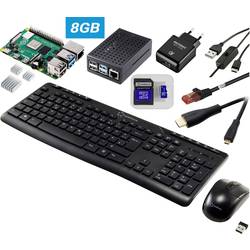 TRU COMPONENTS Pro Set Raspberry Pi® 4 B 8 GB 4 x 1.5 GHz vč. napájecího zdroje, vč. pouzdra, vč. chladicího tělesa, vč. HDMI™ kabelu, vč. klávesnice, vč. myši