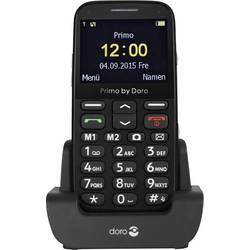 Primo by DORO 366 telefon pro seniory nabíjecí stanice, tlačítko SOS černá