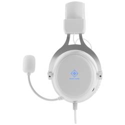DELTACO GAMING GAM-030-W Gaming Sluchátka Over Ear kabelová stereo bílá regulace hlasitosti, Vypnutí zvuku mikrofonu
