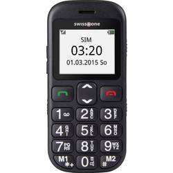 swisstone BBM 320c telefon pro seniory nabíjecí stanice, tlačítko SOS černá