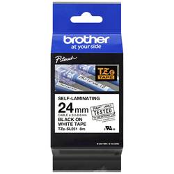 Brother TZESL251 páska bezpečnostní Barva pásky: bílá Barva písma: černá 24 mm 8 m