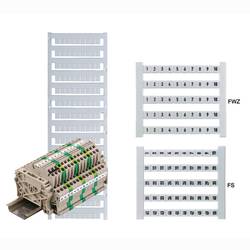 Terminal markers, Card, 5 x 6,5 mm, Polyamide, Colour: White DEK 6,5 FS 51-100 0468260051 bílá Weidmüller 500 ks