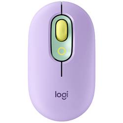 Logitech POP drátová myš Bluetooth® optická fialová, mátová , žlutá 4 tlačítko 4000 dpi Snadné přepínání 3 zařízení, Tiché klávesy, integrovaný scrollpad