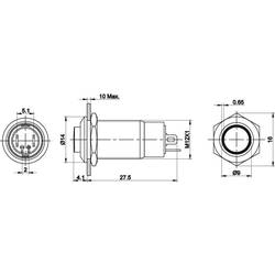 TRU COMPONENTS TC-GQ12-CH-10ZE/J/G/12V/S, TC-7494676 tlačítko, 12 mm, 36 V/DC, 1 A, 1 ks