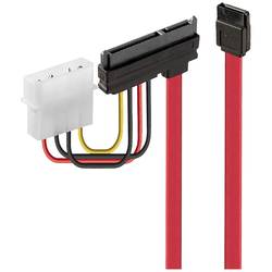 LINDY pevný disk kabel [2x SATA zásuvka 7-pólová, IDE proudová zástrčka 4pólová - 1x kombinovaná SATA zásuvka 15+7-pólová] 0.50 m červená