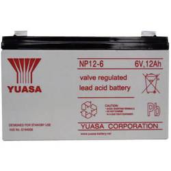 Yuasa NP12-6 NP12-6 olověný akumulátor 6 V 12 Ah olověný se skelným rounem (š x v x h) 151 x 98 x 50 mm plochý konektor 6,35 mm bezúdržbové, VDS certifikace