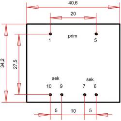 Gerth PTG383002 transformátor do DPS 1 x 230 V 2 x 15 V/AC 3.60 VA 120 mA