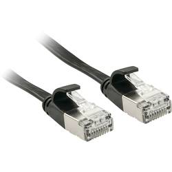 LINDY 47484 RJ45 síťové kabely, propojovací kabely CAT 6A U/FTP 5.00 m černá s ochranou, plochý, ploché provedení 1 ks