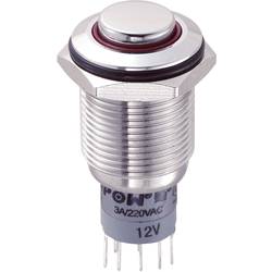 TRU COMPONENTS LAS2GQH-22ZE/R/12V/S/P, 701873 tlačítkový spínač antivandal, 16 mm, 250 V/AC, 3 A, 1 ks