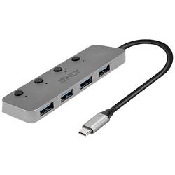 LINDY 43383 4 porty USB-C® (USB 3.1) Multiport hub šedá