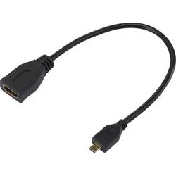 SpeaKa Professional SP-7870588 HDMI adaptér [1x micro HDMI zástrčka D - 1x HDMI zásuvka] černá pozlacené kontakty 20.00 cm
