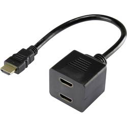 Renkforce RF-4212177 HDMI Y adaptér [1x HDMI zástrčka - 2x HDMI zásuvka] černá pozlacené kontakty 20.00 cm