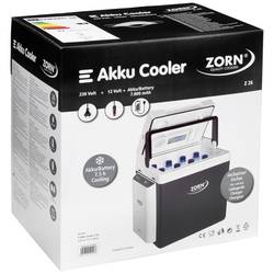 ZORN Cooler Z 26 LNP 7,8 Ah Aku chladnička & Topný box Energetická třída (EEK2021): D (A - G) termoelektrický (peltierův článek) 12 V, 230 V DC/AC černá/bílá