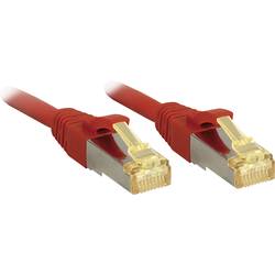 LINDY 47296 RJ45 síťové kabely, propojovací kabely CAT 6a (surový kabel CAT 7) S/FTP 5.00 m červená s ochranou 1 ks