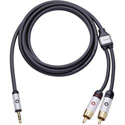 cinch / jack audio kabel [2x cinch zástrčka - 1x jack zástrčka 3,5 mm] 3.00 m černá pozlacené kontakty Oehlbach i-Connect J-35/R