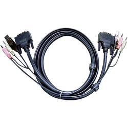 ATEN KVM kabel [2x jack zástrčka 3,5 mm, DVI zástrčka 18+1pólová, USB 2.0 zástrčka A - 2x jack zástrčka 3,5 mm, DVI zástrčka 18+1pólová, USB 2.0 zástrčka A]