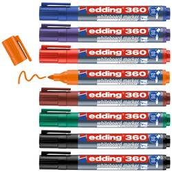 Edding 4-360-8-S2999 sada popisovačů na bílé tabule černá, červená, modrá, zelená, oranžová, hnědá, fialová 8 ks