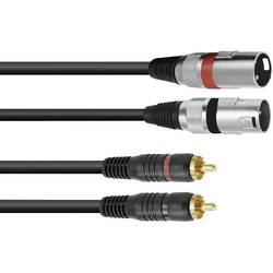 Omnitronic 3022522B XLR kabelový adaptér [2x XLR zástrčka 3pólová - 2x cinch zástrčka] 1.00 m černá