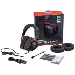 Asus Delta S Core Gaming Sluchátka Over Ear kabelová 7.1 Surround černá Vypnutí zvuku mikrofonu, složitelná
