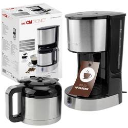 Clatronic KA 3805 Edelstahl-schwarz kávovar nerezová ocel připraví šálků najednou=10 termoska