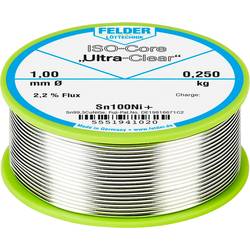Felder Löttechnik ISO-Core Ultra-Clear Sn100Ni+ bezolovnatý pájecí cín cívka Sn99,25Cu0,7Ni0,05 0.250 kg 1 mm