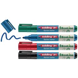 Edding 4-31-4 popisovač na flipcharty kulatý hrot 1.5 - 3 mm černá, červená, modrá, zelená 4 ks