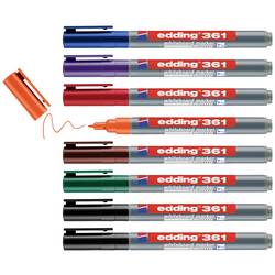 Edding 4-361-8-S2999 sada popisovačů na bílé tabule černá, červená, modrá, zelená, oranžová, hnědá, fialová 8 ks