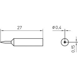 Weller XNT 1SC pájecí hrot dlátový Velikost hrotů 0.4 mm Délka hrotů 27 mm Obsah 1 ks