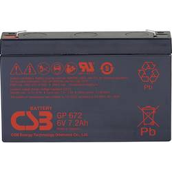 CSB Battery GP 672 Standby USV GP672F1 olověný akumulátor 6 V 7.2 Ah olověný se skelným rounem (š x v x h) 151 x 101 x 34 mm plochý konektor 4,8 mm, plochý