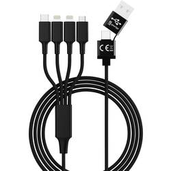 Smrter Nabíjecí kabel USB USB-A zástrčka, USB-C ® zástrčka, Apple Lightning konektor, Apple Lightning konektor, USB Micro-B zástrčka 1.20 m černá