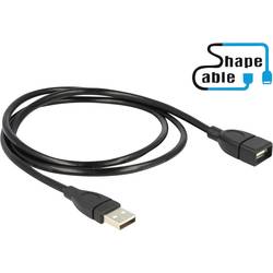 Delock USB kabel USB 2.0 USB-A zástrčka, USB-A zásuvka 1.00 m černá flexibilní husí krk 83500