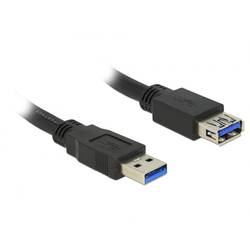 Delock USB kabel USB 3.2 Gen1 (USB 3.0 / USB 3.1 Gen1) USB-A zástrčka, USB-A zásuvka 5.00 m černá pozlacené kontakty 85058