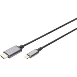 Digitus USB 3.0, USB 3.0 kabelový adaptér [1x USB 3.1 zástrčka C , USB-C® zástrčka - 1x HDMI zástrčka] DA-70821 hliníková zástrčka, flexibilní provedení,