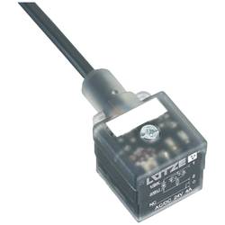 Ventilová zástrčka, tvar a (18 mm), ochranné zapojení supresorové diody + LED černá, transparentní LS-A-9459 2,5m PUR AC/DC 12-24V počet pólů:2 709459 Lütze