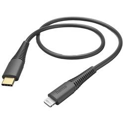 Hama Nabíjecí kabel USB USB 2.0 Apple Lightning konektor, USB-C ® zástrčka 1.50 m černá 00201602