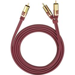 Oehlbach 20561 cinch audio Y kabel [2x cinch zástrčka - 1x cinch zástrčka] 1.00 m červená pozlacené kontakty