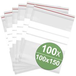 uzavíratelný sáček s popisnými štítky (š x v) 100 mm x 150 mm transparentní polyetylén