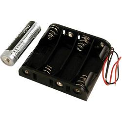 Hammond Electronics BH4AAW bateriový držák 4x AA , plast, černá, 1 ks