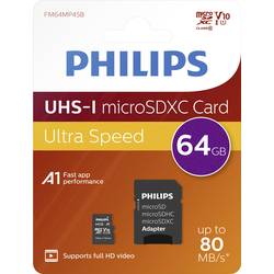 Philips FM64MP45B/00 paměťová karta microSDXC 64 GB Class 10 vč. SD adaptéru