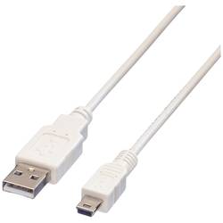 Value USB kabel USB 2.0 USB-A zástrčka, USB Mini-B zástrčka 0.80 m bílá stíněný 11.99.8708