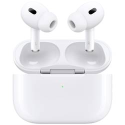 Apple AirPods Pro (2. Gen) + MagSafe Charging Case USB-C AirPods Bluetooth® stereo bílá Potlačení hluku headset, Nabíjecí pouzdro, odolné vůči potu, odolná