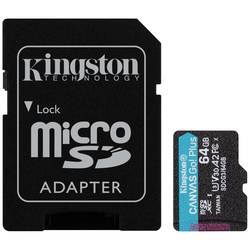 Kingston Canvas Go! Plus paměťová karta microSD 64 GB Class 10 UHS-I vč. SD adaptéru