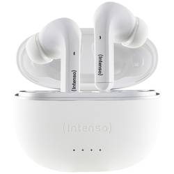 Intenso T302A In Ear Headset Bluetooth® stereo bílá Potlačení hluku Indikátor nabití, headset, Nabíjecí pouzdro, dotykové ovládání