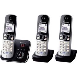 Panasonic KX-TG6823 Trio DECT, GAP bezdrátový analogový telefon záznamník, handsfree černá, stříbrná