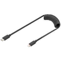 Digitus USB kabel USB 2.0 Apple Lightning konektor, USB-C ® zástrčka 1.00 m černá flexibilní provedení, stíněný, s USB AK-600434-006-S