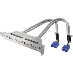 Digitus USB 2.0 adaptér [4x interní USB 2.0 zásuvka 10pólová - 2x USB 2.0 zásuvka A] DIGITUS - USB-Slotblechkabel 20.00 cm