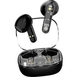 STREETZ T150 In Ear Headset Bluetooth® stereo černá, transparentní headset, Nabíjecí pouzdro, regulace hlasitosti, dotykové ovládání