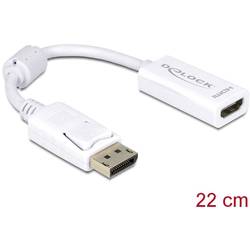Delock 61767 DisplayPort / HDMI adaptér [1x zástrčka DisplayPort - 1x HDMI zásuvka] bílá s feritovým jádrem 12.00 cm